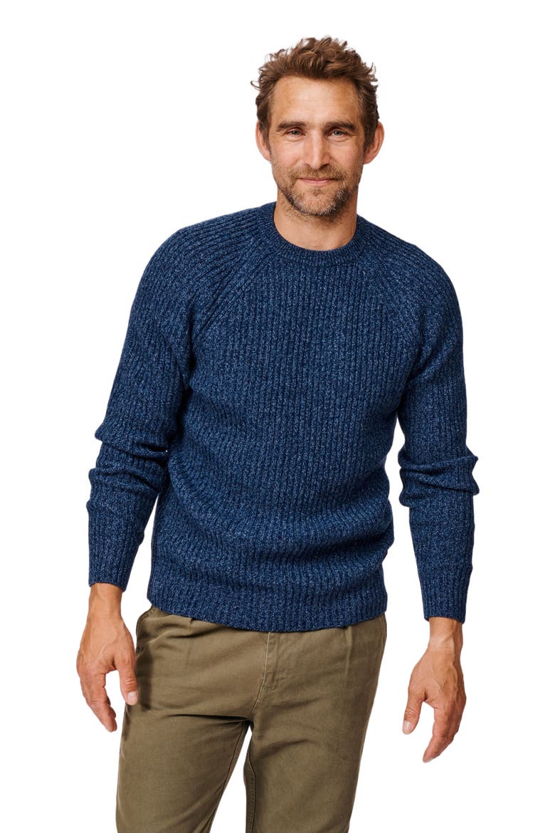 Ray Fisherman Rib Crew Neck Sweater, Main, color, Blue Mix