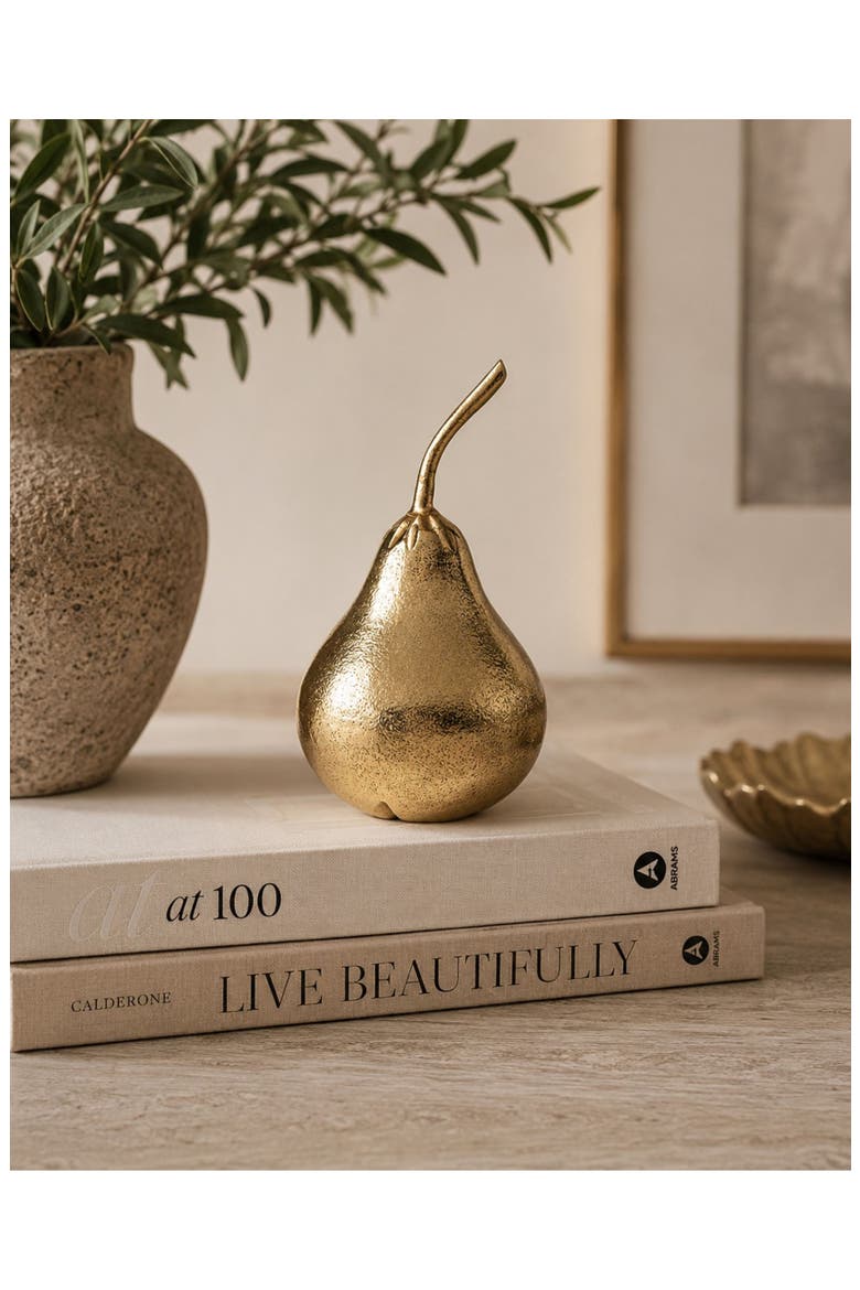 Golden Pear Figurine, Alternate, color, GOLD