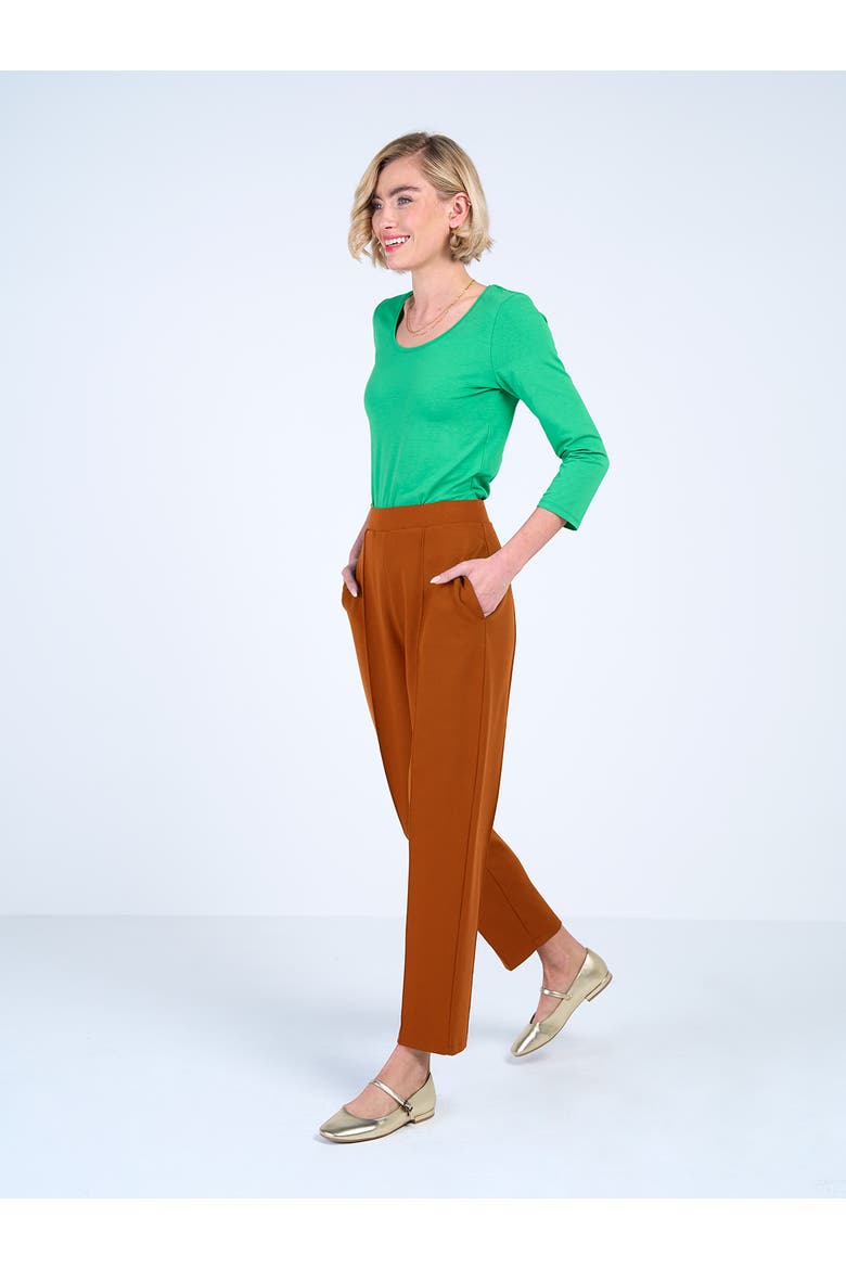 Tapered Ponte Tailored Trouser, Alternate, color, Dark Ginger
