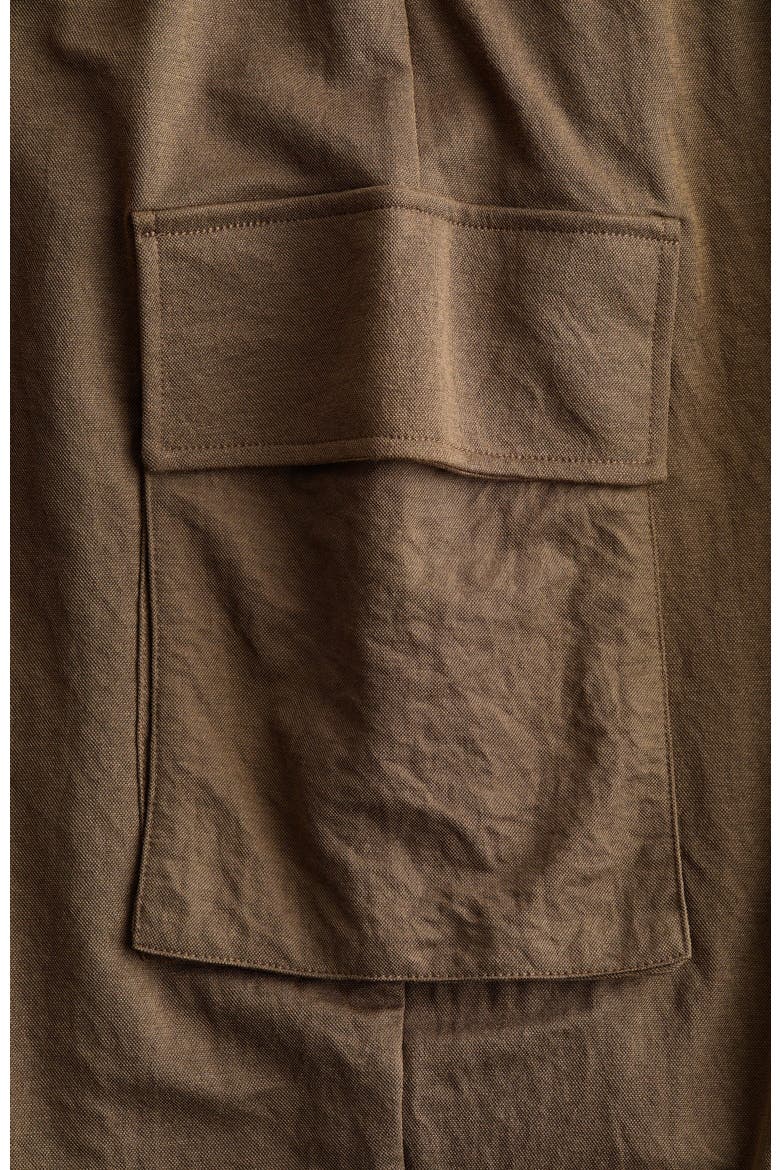 Belted Cargo Trousers, Alternate, color, Brown