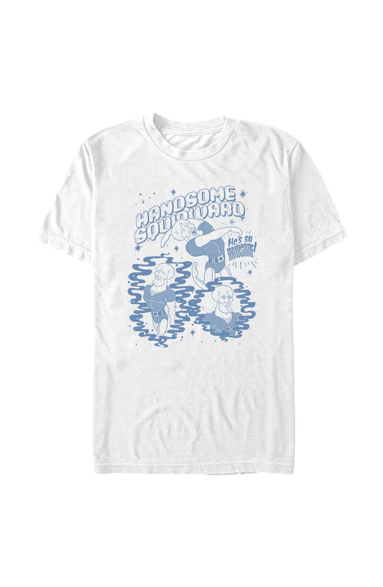 SpongeBob SquarePants Men's SpongeBob SquarePants Handsome Squidward  Graphic T-Shirt, Alternate, color, White