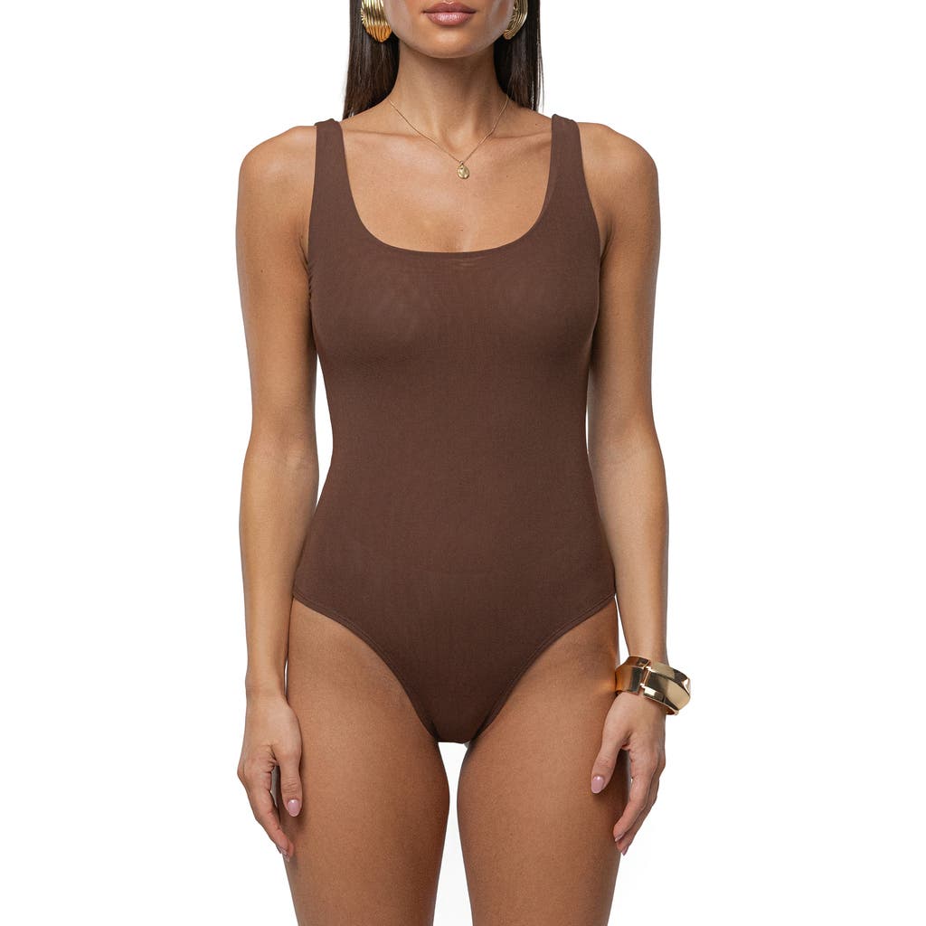 Jluxlabel Tank Bodysuit In Brown