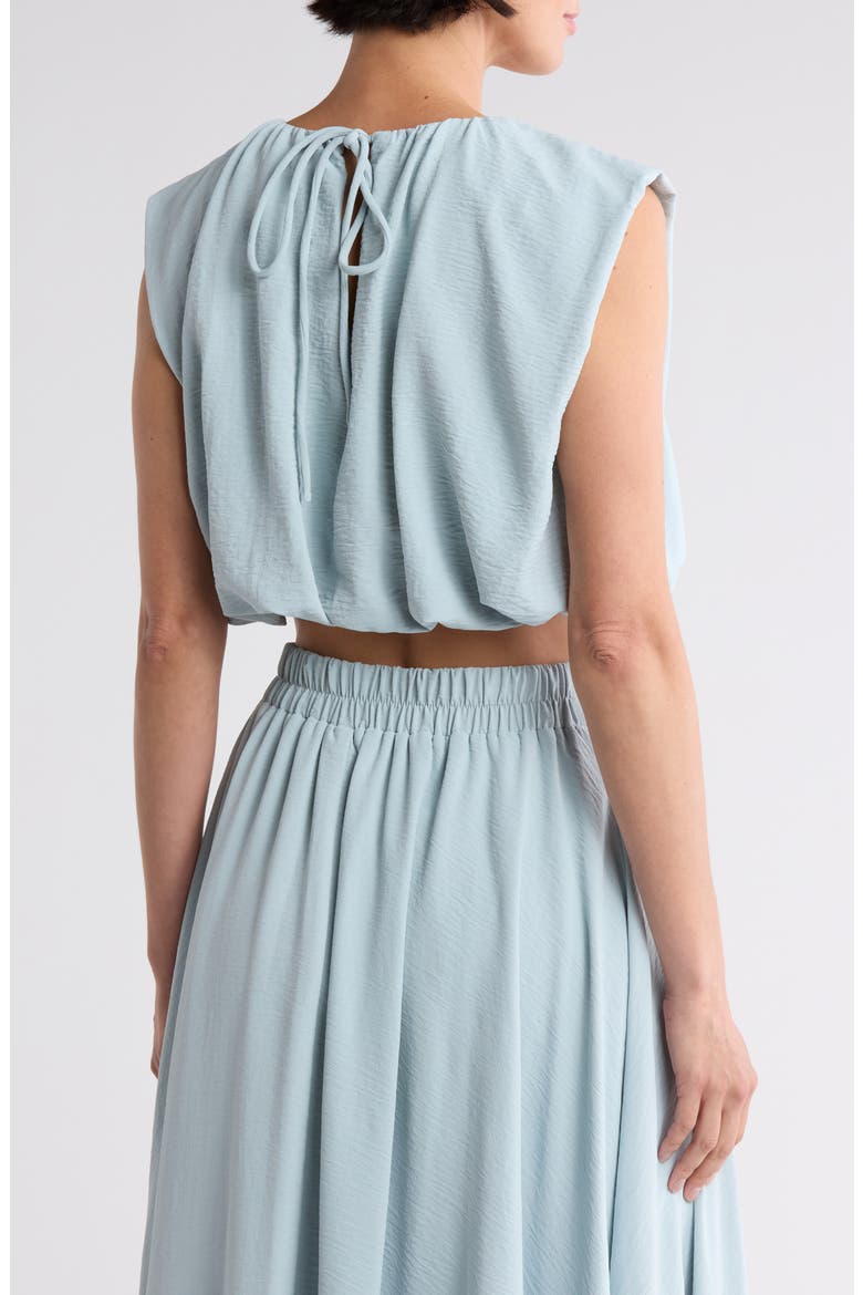 Sleeveless Blouson Crop Top, Alternate, color, LIGHT BLUE