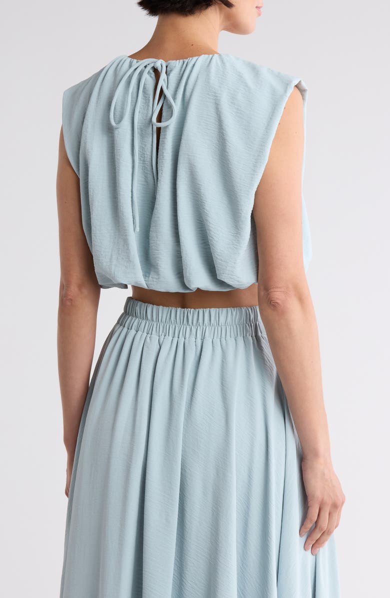 Blu Pepper Sleeveless Blouson Crop Top, Alternate, color, Light Blue