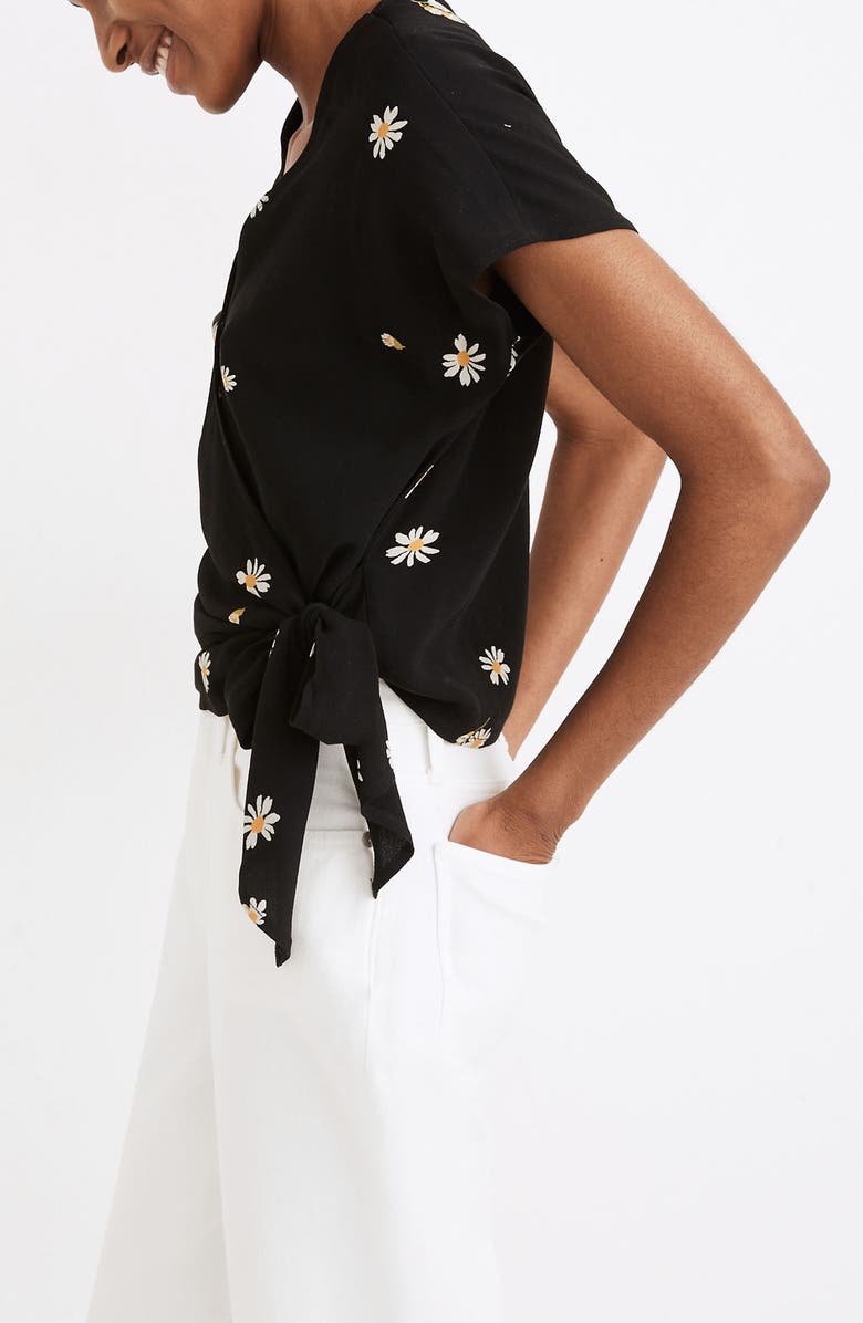 Madewell Lazy Daisies Sash Tie Wrap Top, Alternate, color, 