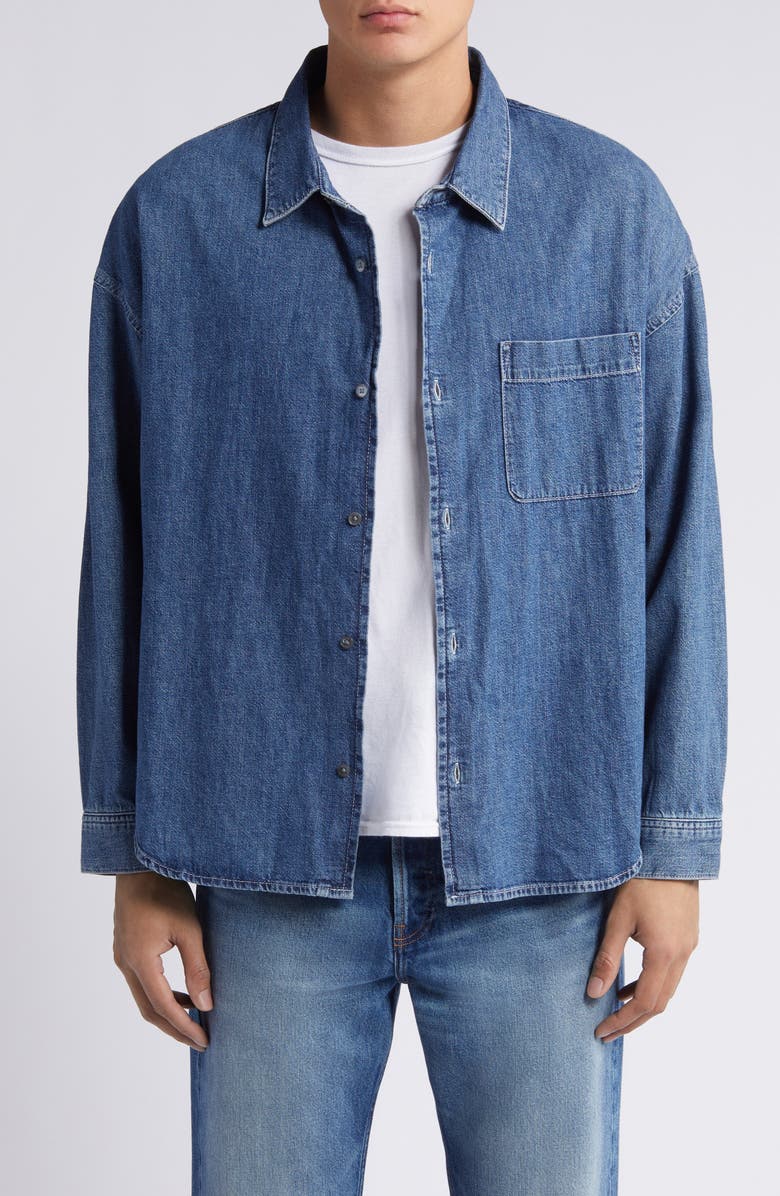 FRAME Relaxed Denim Button-Up Overshirt, Main, color,