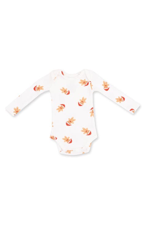 Kids' Simple Gingerbread Long Sleeve Bodysuit