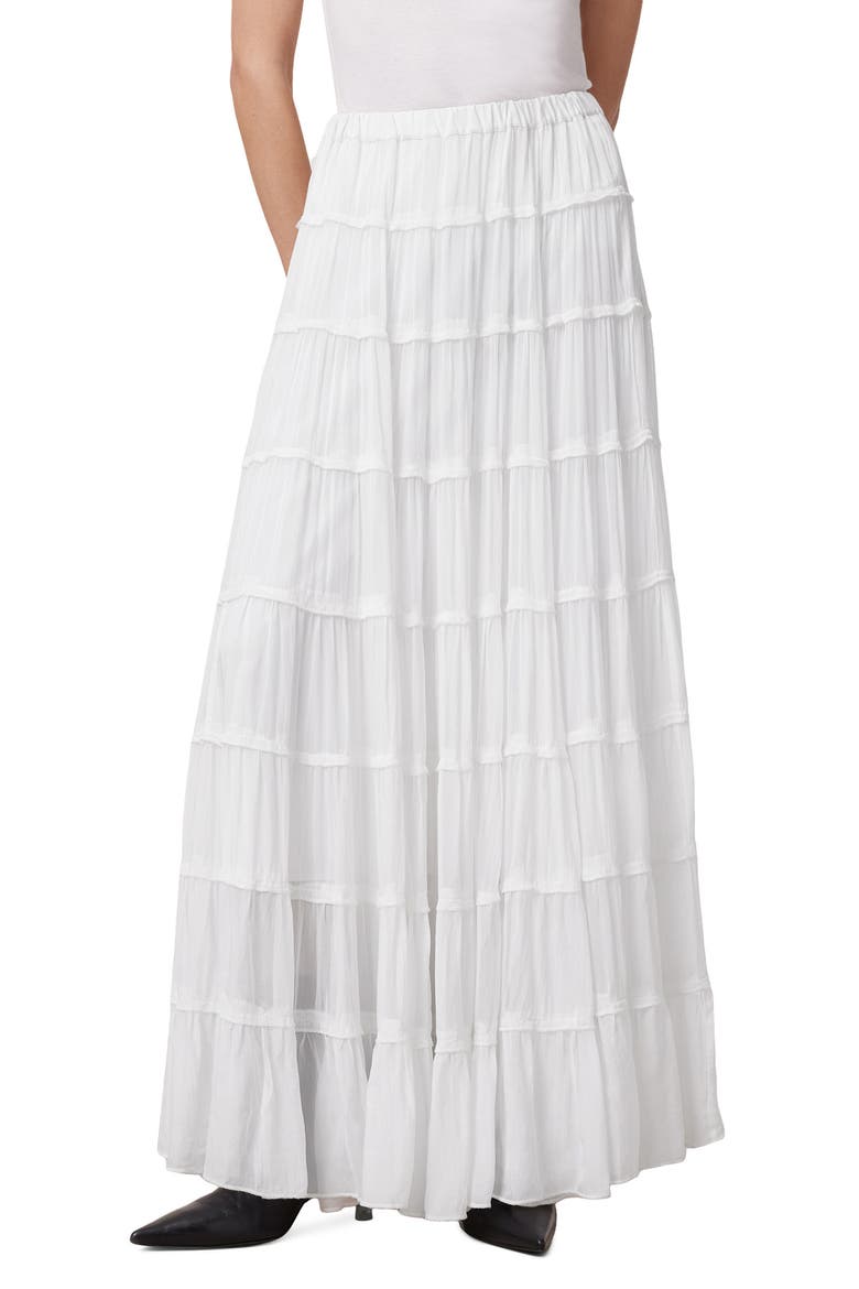 Eva Tiered Maxi Skirt, Main, color, CHALK WHITE