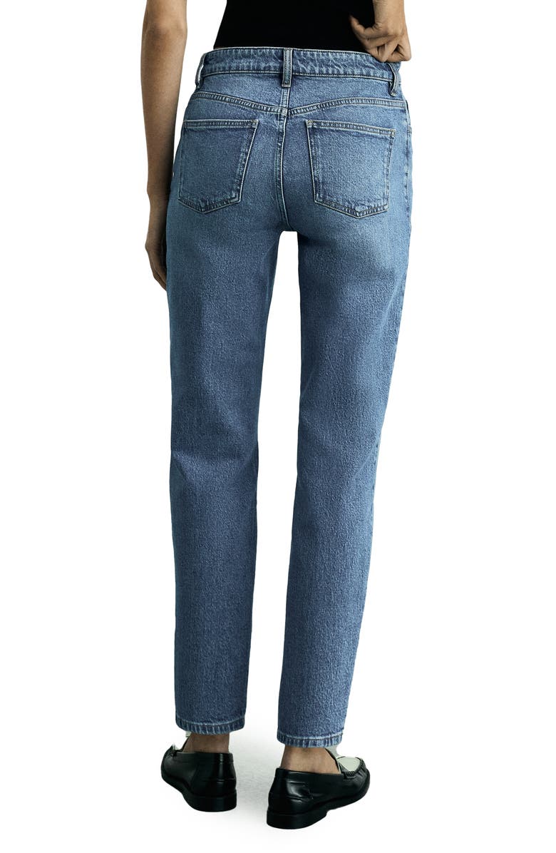 MANGO Comfort High Waist Straight Leg Jeans, Alternate, color, Medium Blue