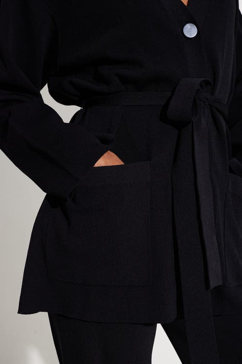 Simonmiller Max Belted Knit Cardigan In Black