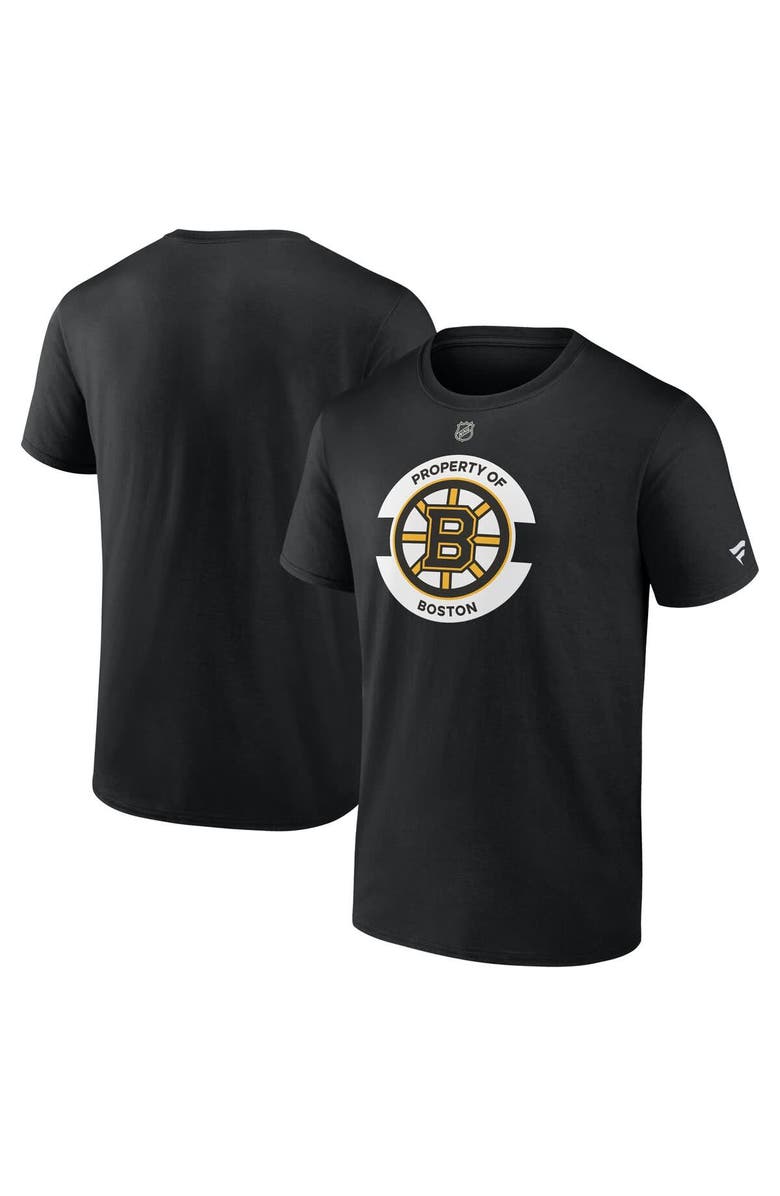 FANATICS Men's Fanatics Black Boston Bruins Authentic Pro Core Secondary T-Shirt, Main, color, 