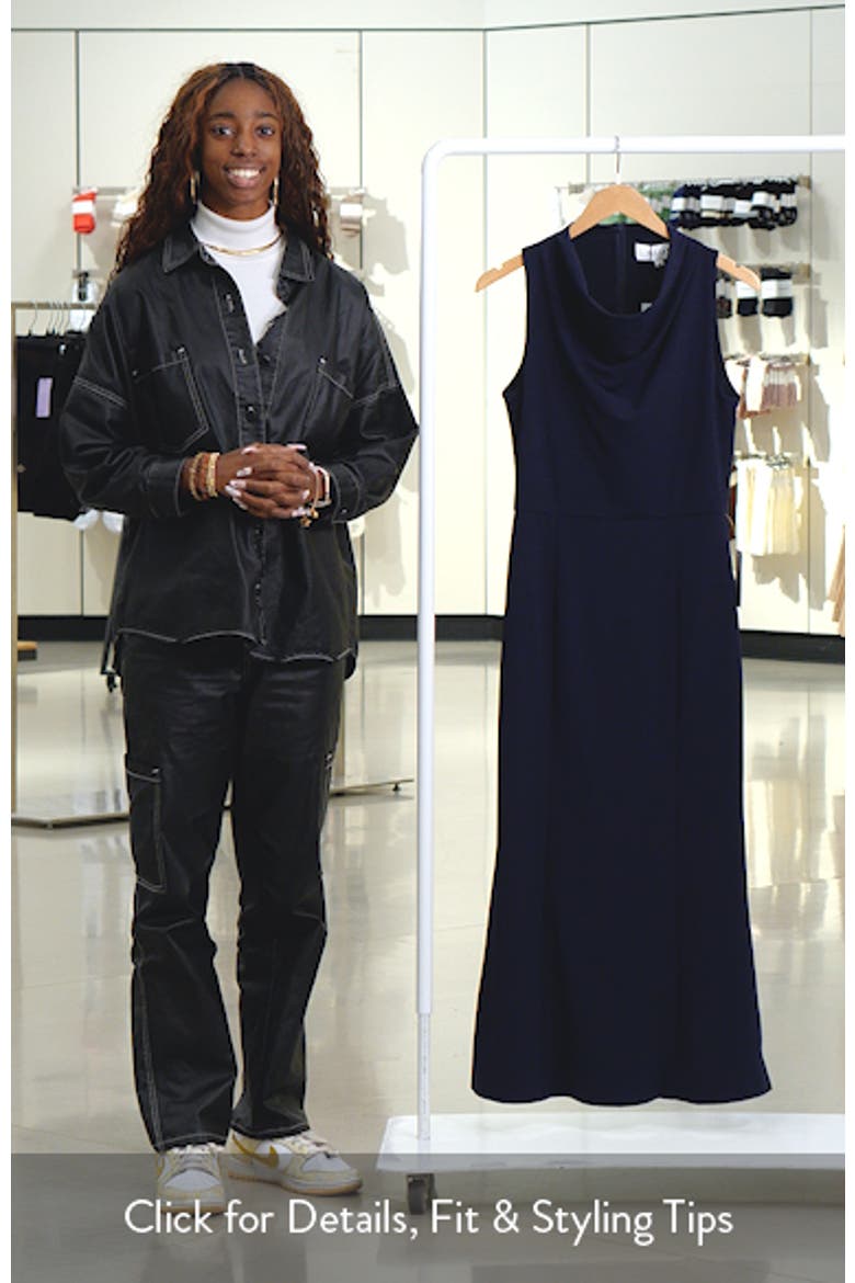 Jamie Cowl Neck Cocktail Midi Dress video