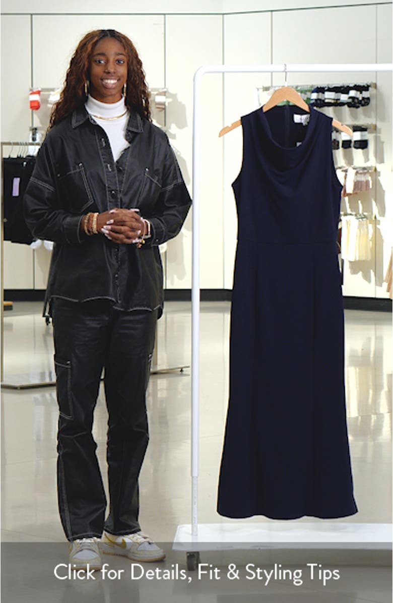 Jamie Cowl Neck Cocktail Midi Dress, sales video thumbnail