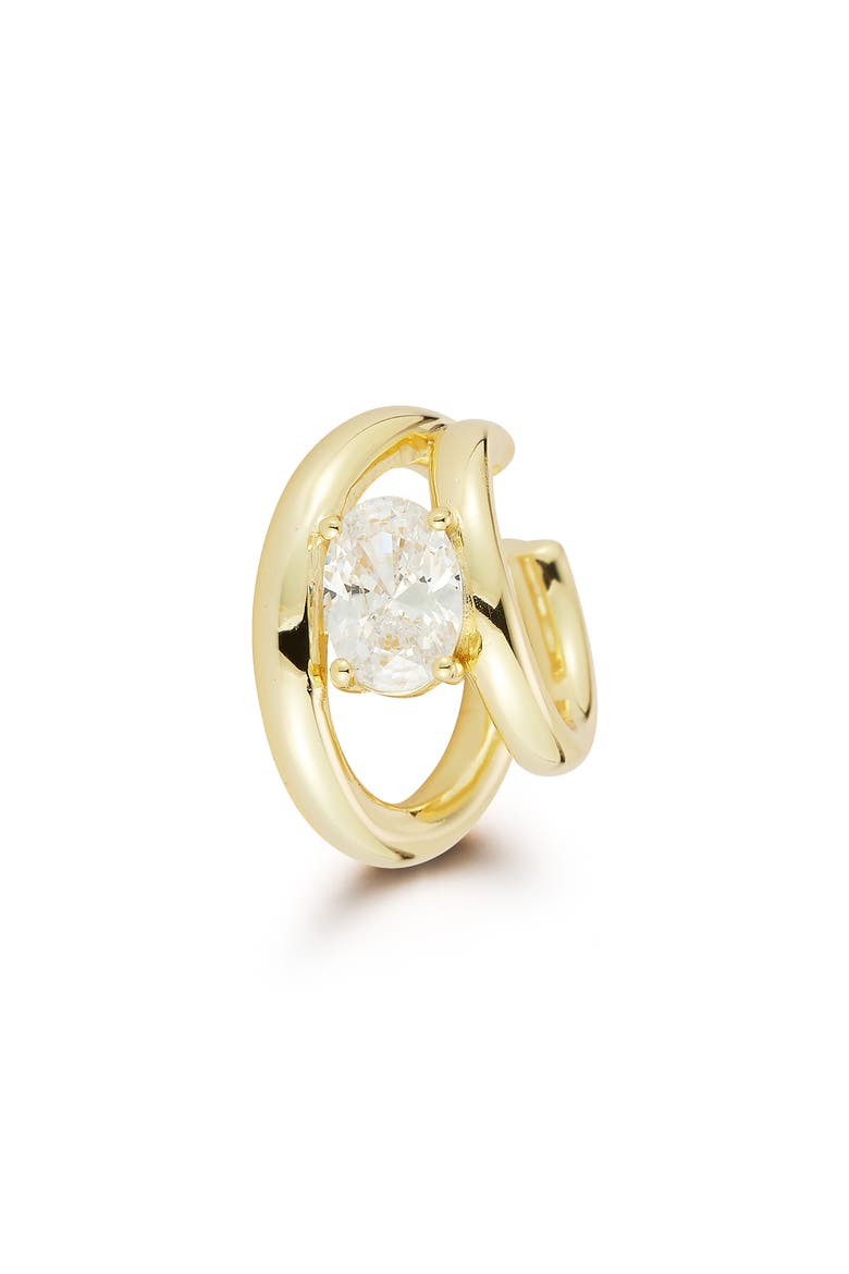 Double Row Cubic Zirconia Ear Cuff, Alternate, color, GOLD