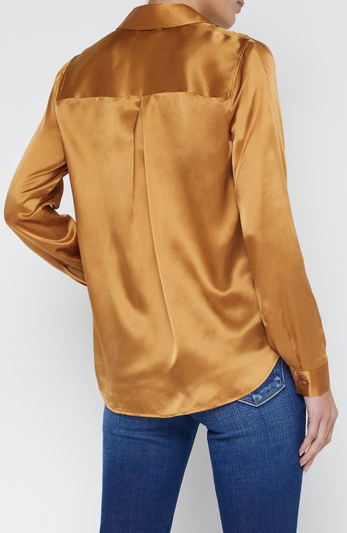 L'agence Tyler Silk Blouse In Brown