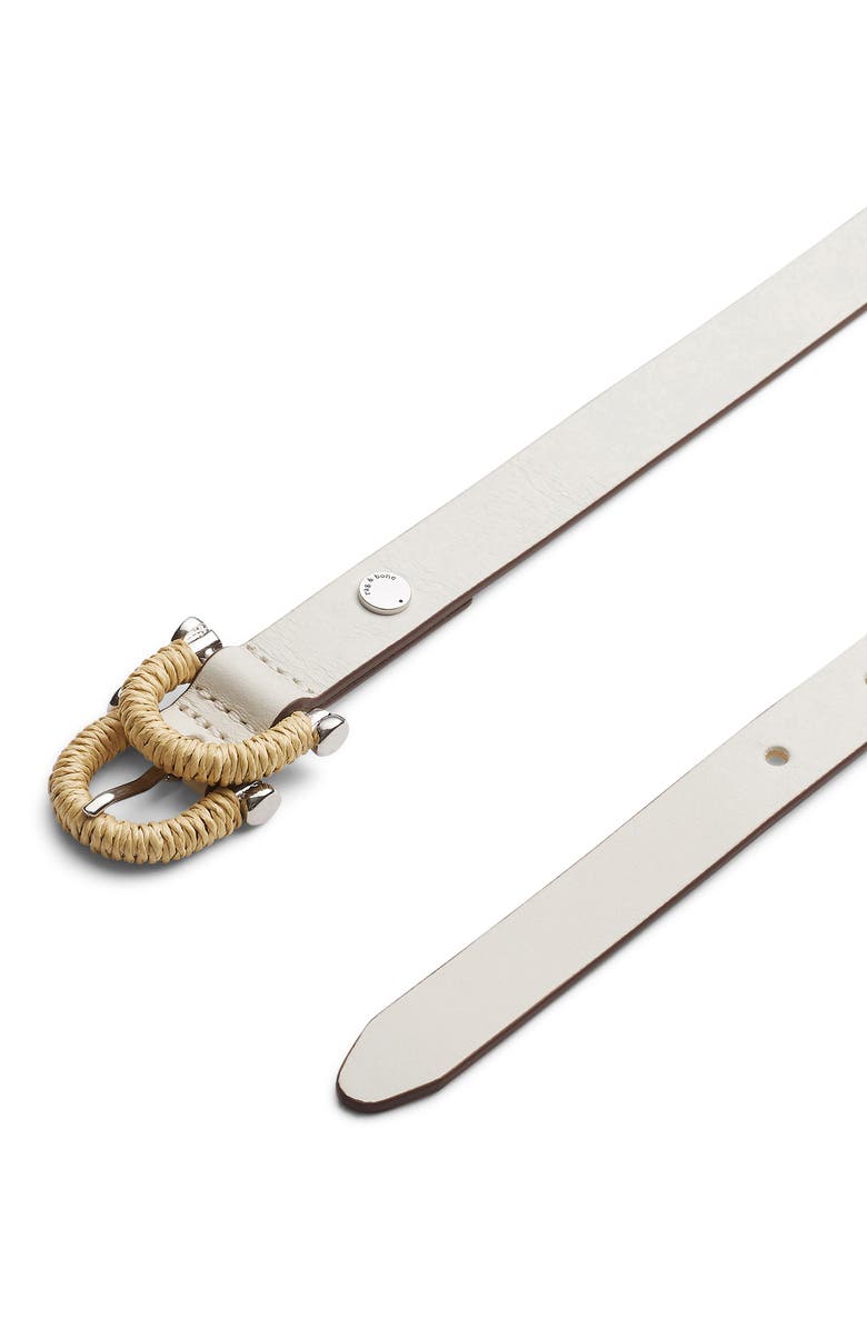 rag & bone Mia Leather Belt, Alternate, color, Antique White