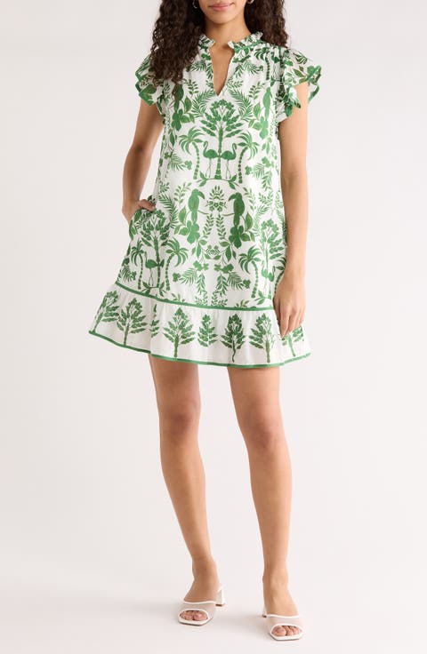 Davina Floral Egga Shift Minidress