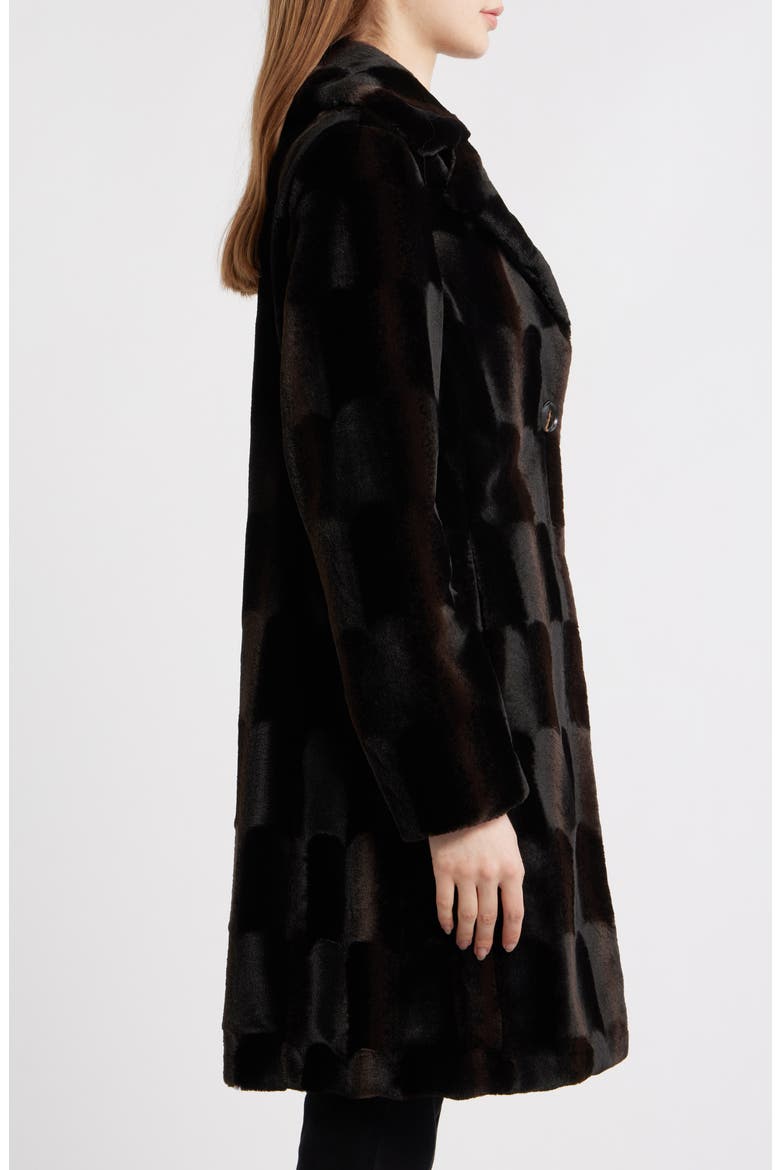 Reefer Faux Fur Longline Coat, Alternate, color, BLACK OMBR