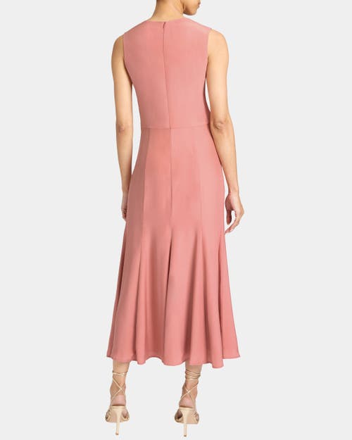 Santorelli Rosalia Sleeveless Midi Dress In Silk Crepe De Chine