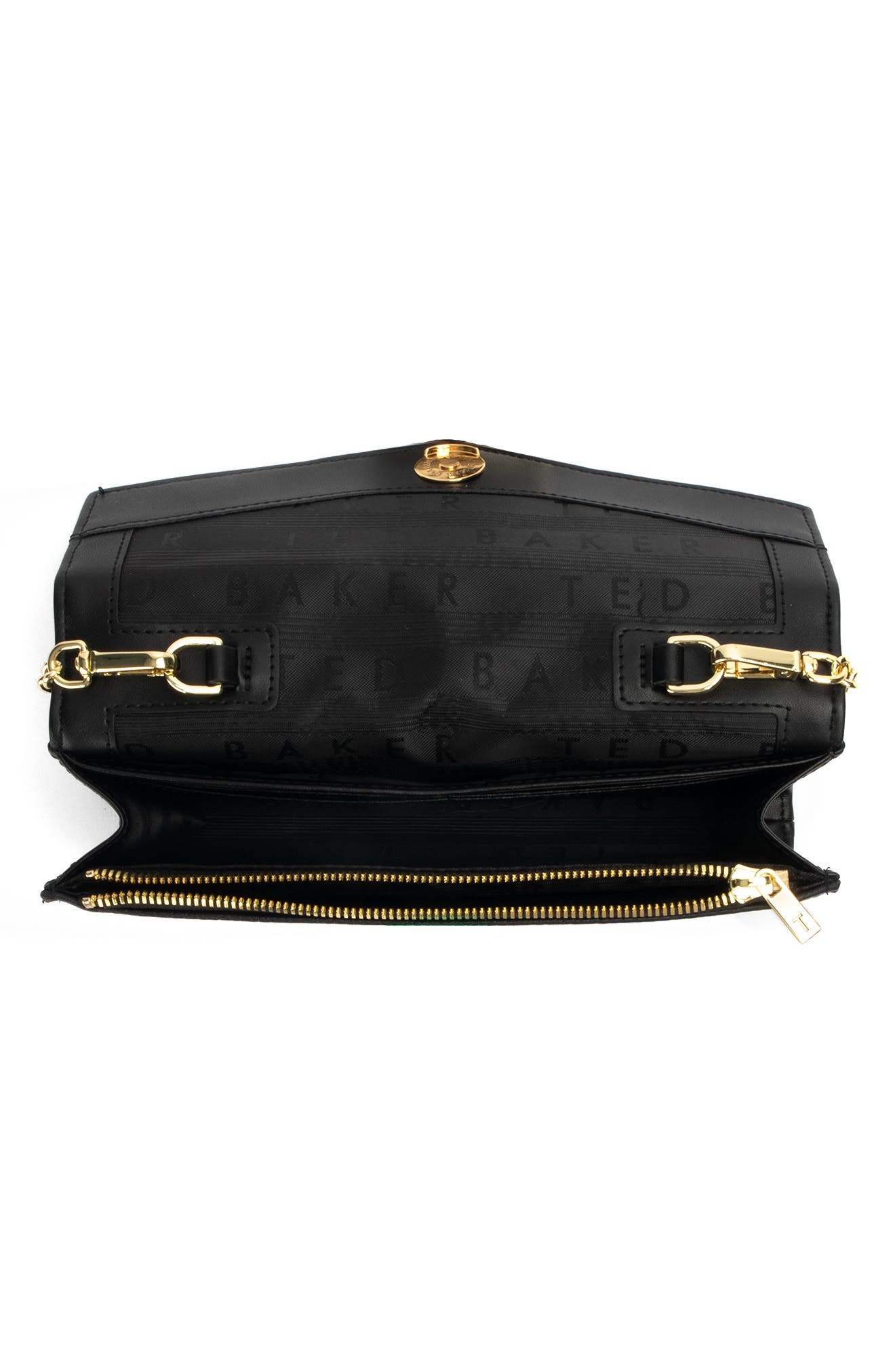 Laiiney Quilted Wallet on a Chain, Alternate, color, JET BLACK