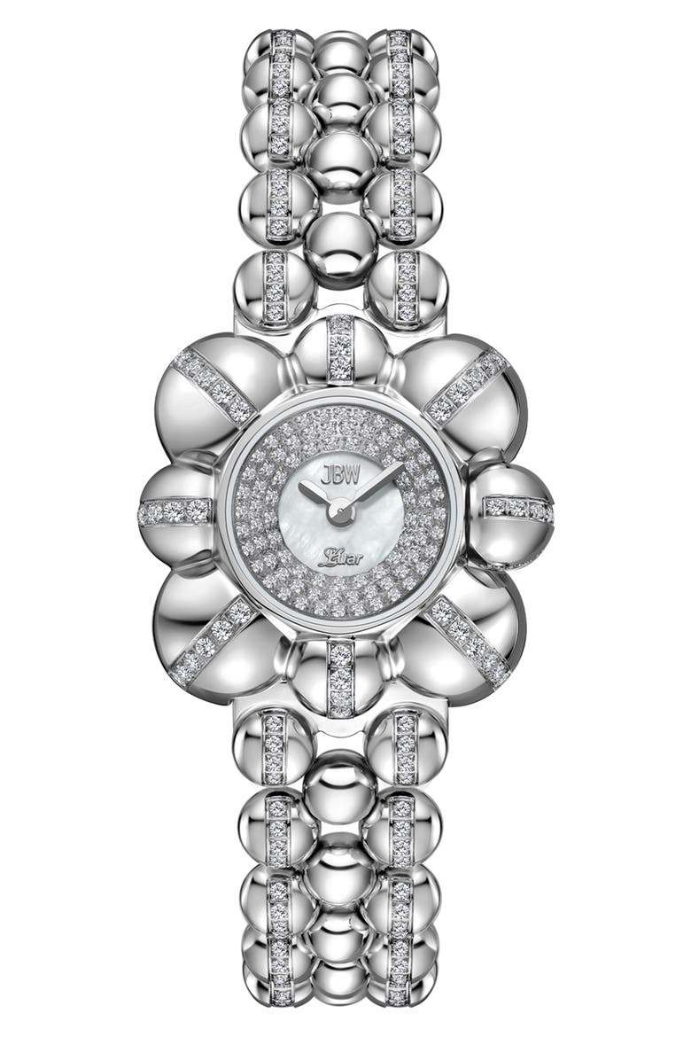 x Luar Atmosphere Pavé Bracelet Watch, 30mm, Main, color, STAINLESS STEEL