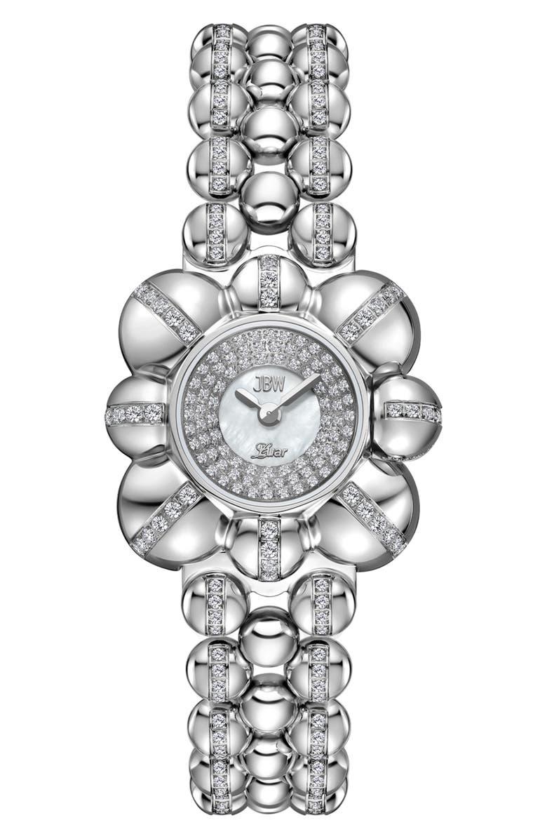 JBW x Luar Atmosphere Pavé Bracelet Watch, 30mm, Main, color, Stainless Steel