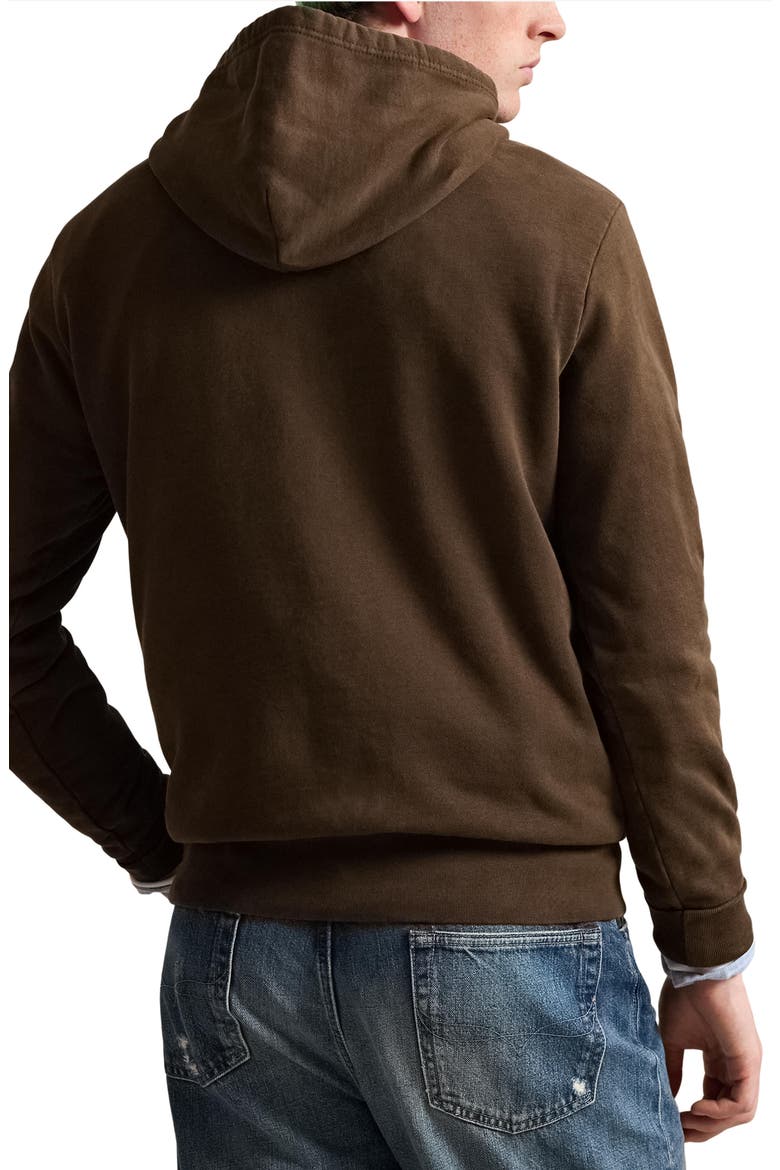 Loopback Cotton Fleece Hoodie, Alternate, color, DARK BEECH