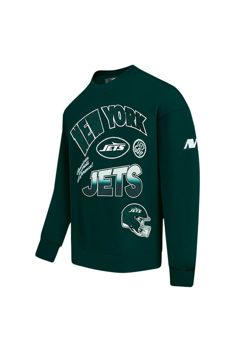 Men's Pro Standard Green New York Jets Turn It Up Drop Shoulder Pullover Sweatshirt, Alternate, color, Green