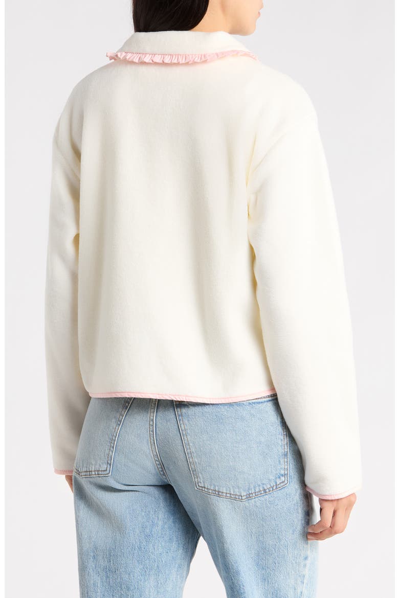Plaid High Pile Fleece Jacket, Alternate, color, IVORY