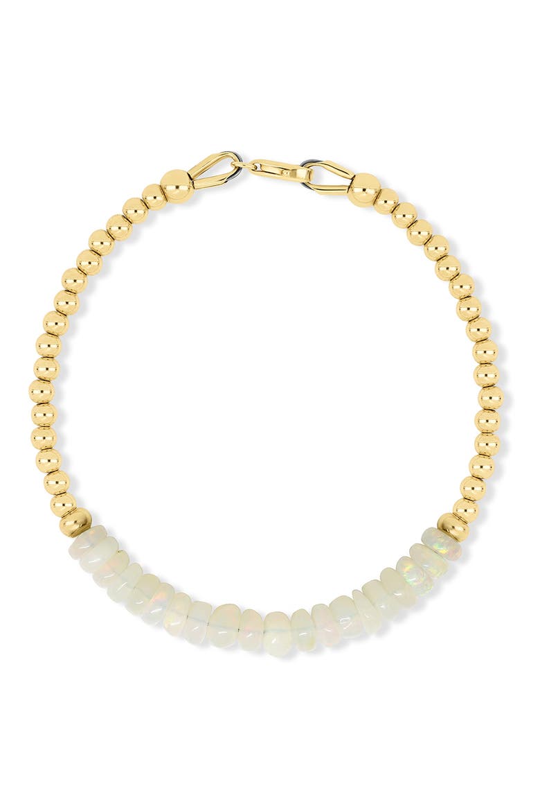 14K Gold Opal Bead Bracelet, Main, color, 14K YELLOW GOLD/ OPAL
