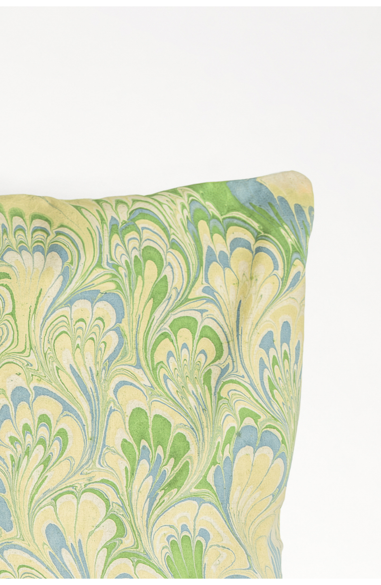 Inner Child Seaglass Peacock Hand-Marbled Square Pillow - Cover Only, Alternate, color, Seaglass