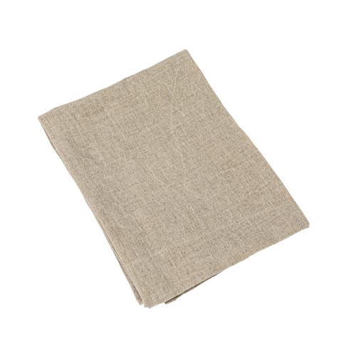 Storied Home Oversized Stonewashed Linen Decorative Tea Towel For Dining And Kitchen In Brown