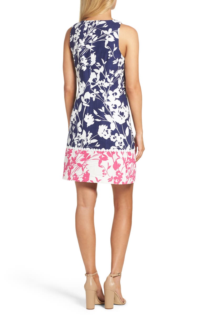 Eliza J Stretch Cotton A-Line Dress, Alternate, color,