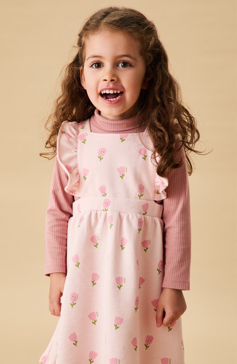 MORI Tiny Tulips Pinafore Dress, Alternate, color, Pink