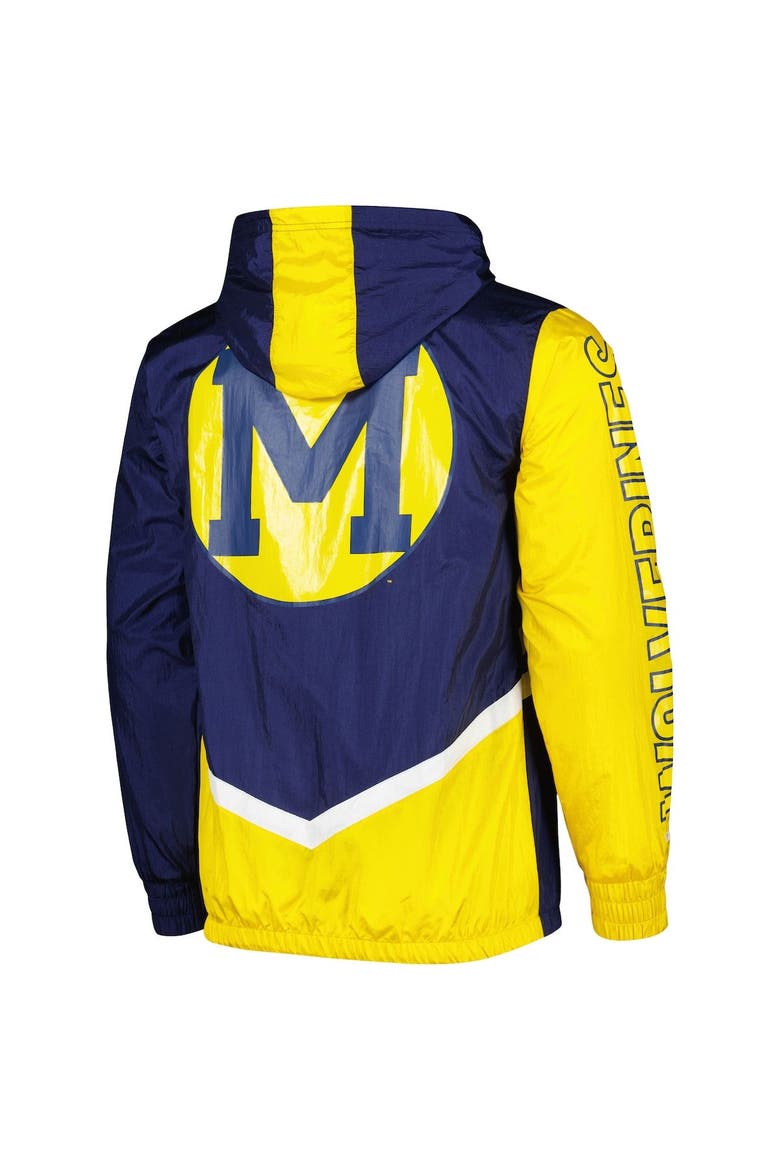 Men's Mitchell & Ness Navy Michigan Wolverines Undeniable Full-Zip Windbreaker Jacket, Alternate, color, Navy