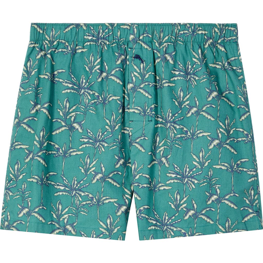 Tommy Bahama Woven Cotton Poplin Boxers In Green