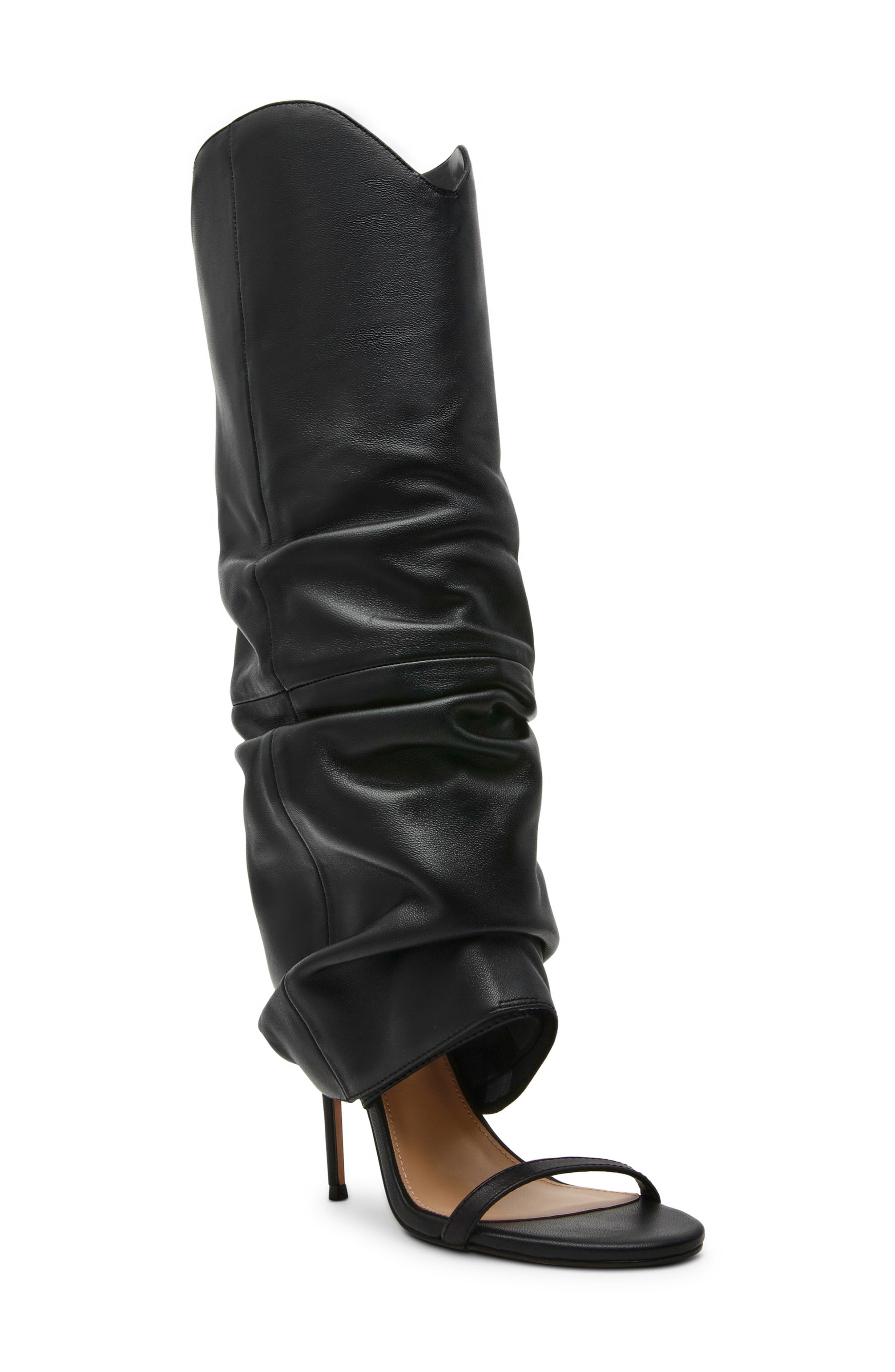 Steve Madden Ravine Knee High Boot, Main, color, Black Leather
