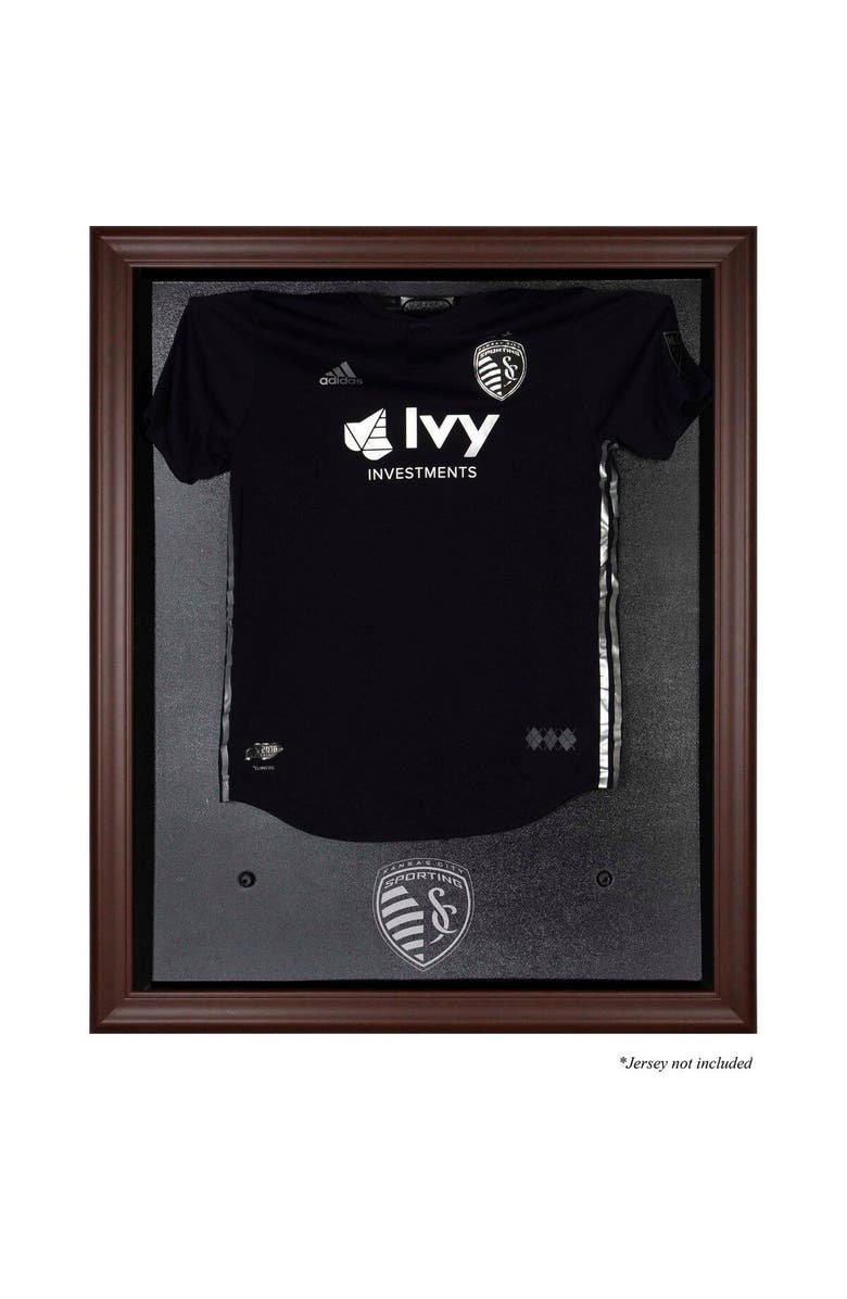 FANATICS AUTHENTIC Sporting Kansas City Framed Brown Team Logo Jersey Display Case, Main, color, 