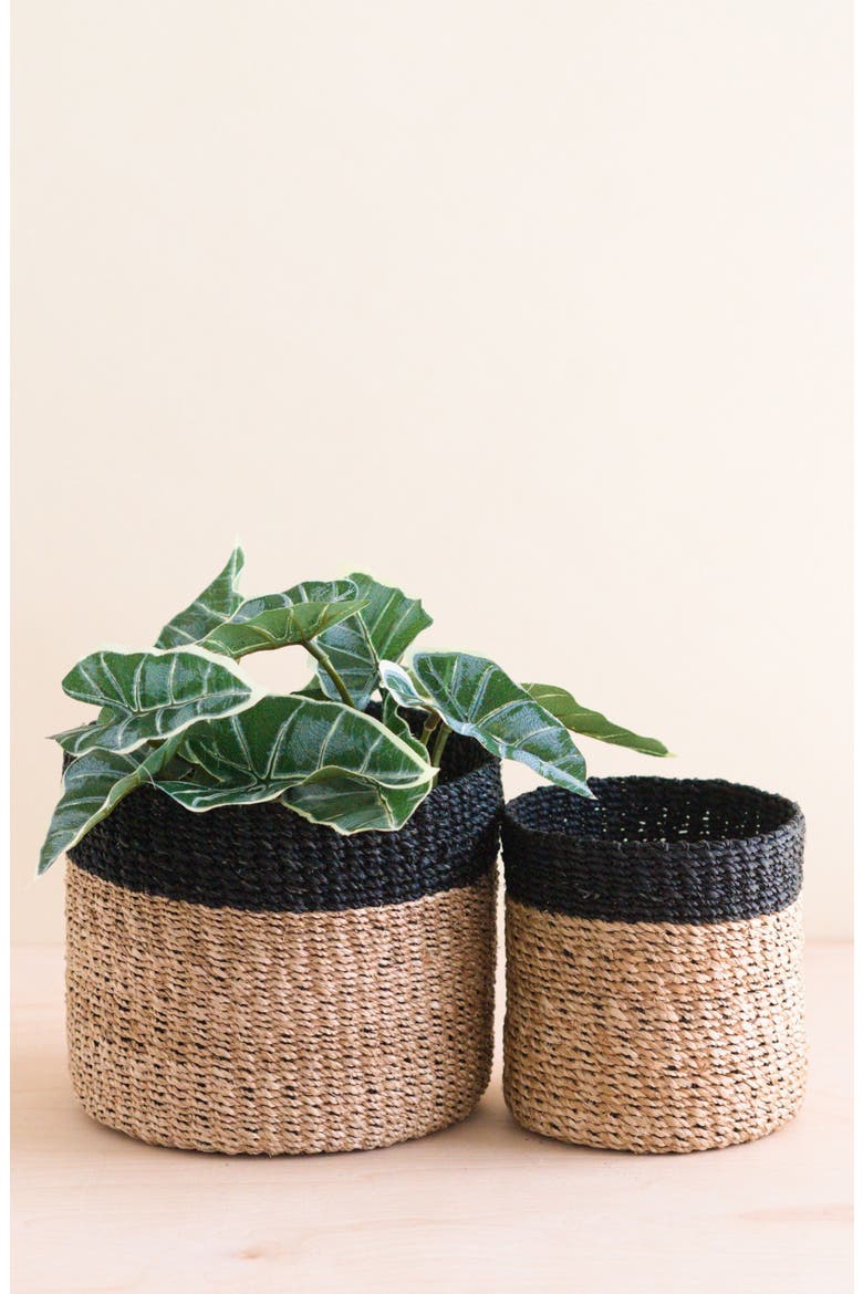 Square Tabletop Basket with Handles, Alternate, color, Natural