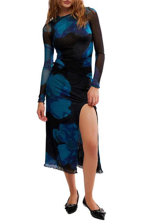 Gianni Print Long Sleeve Maxi Dress