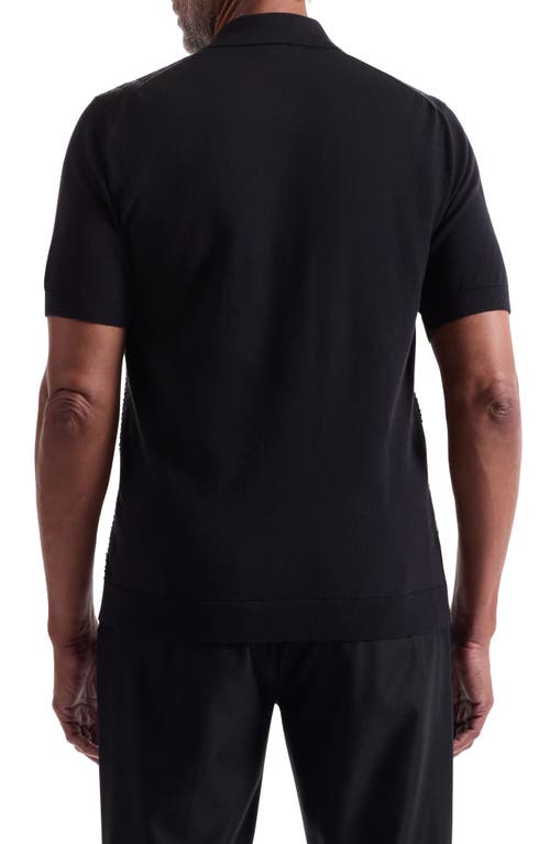 Bugatchi Short Sleeve Cardigan In Black