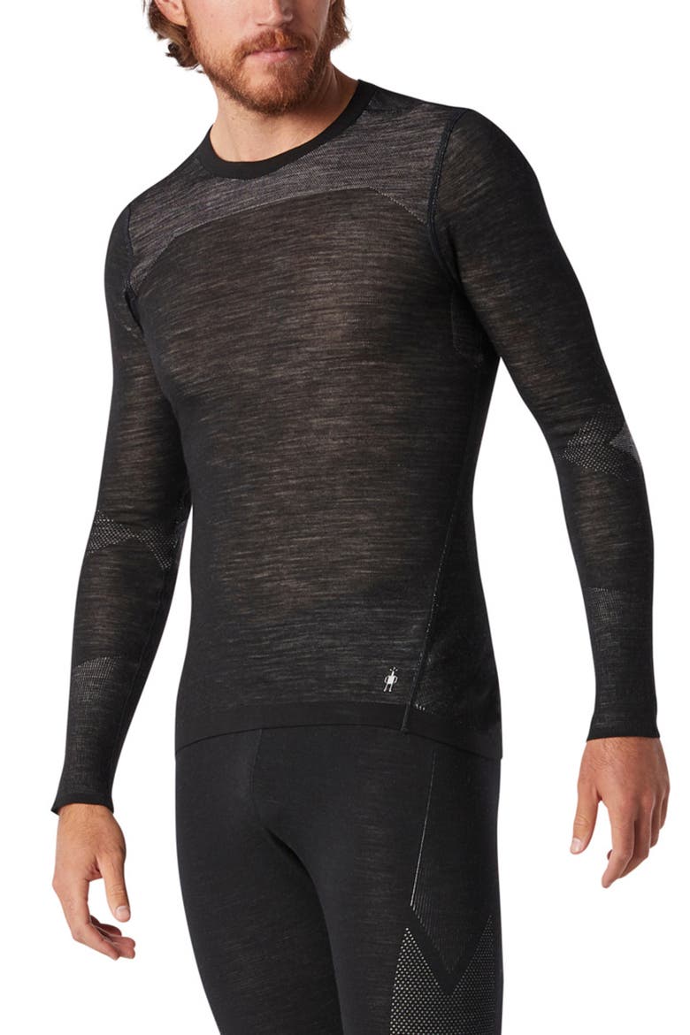 Intraknit Merino 200 Long Sleeve T-Shirt, Main, color, BLACK WHITE