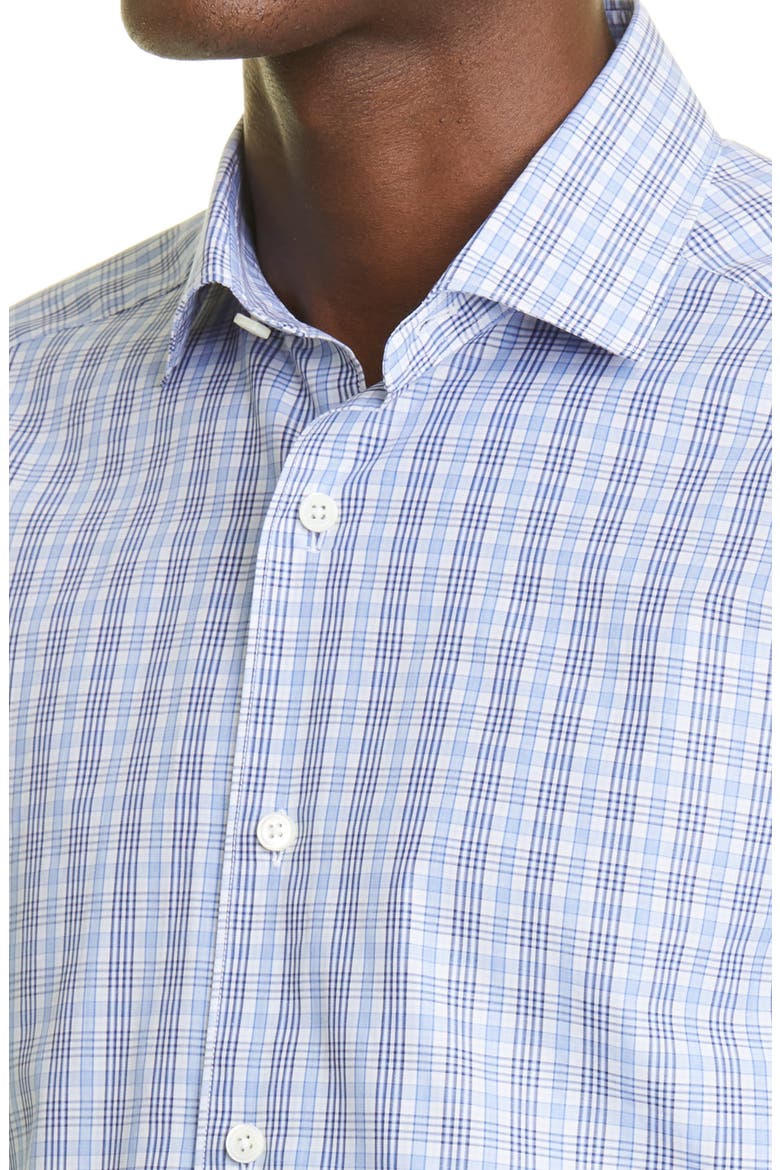 Centoquaranta Twill Button-Up Shirt, Alternate, color, DK BLU CK