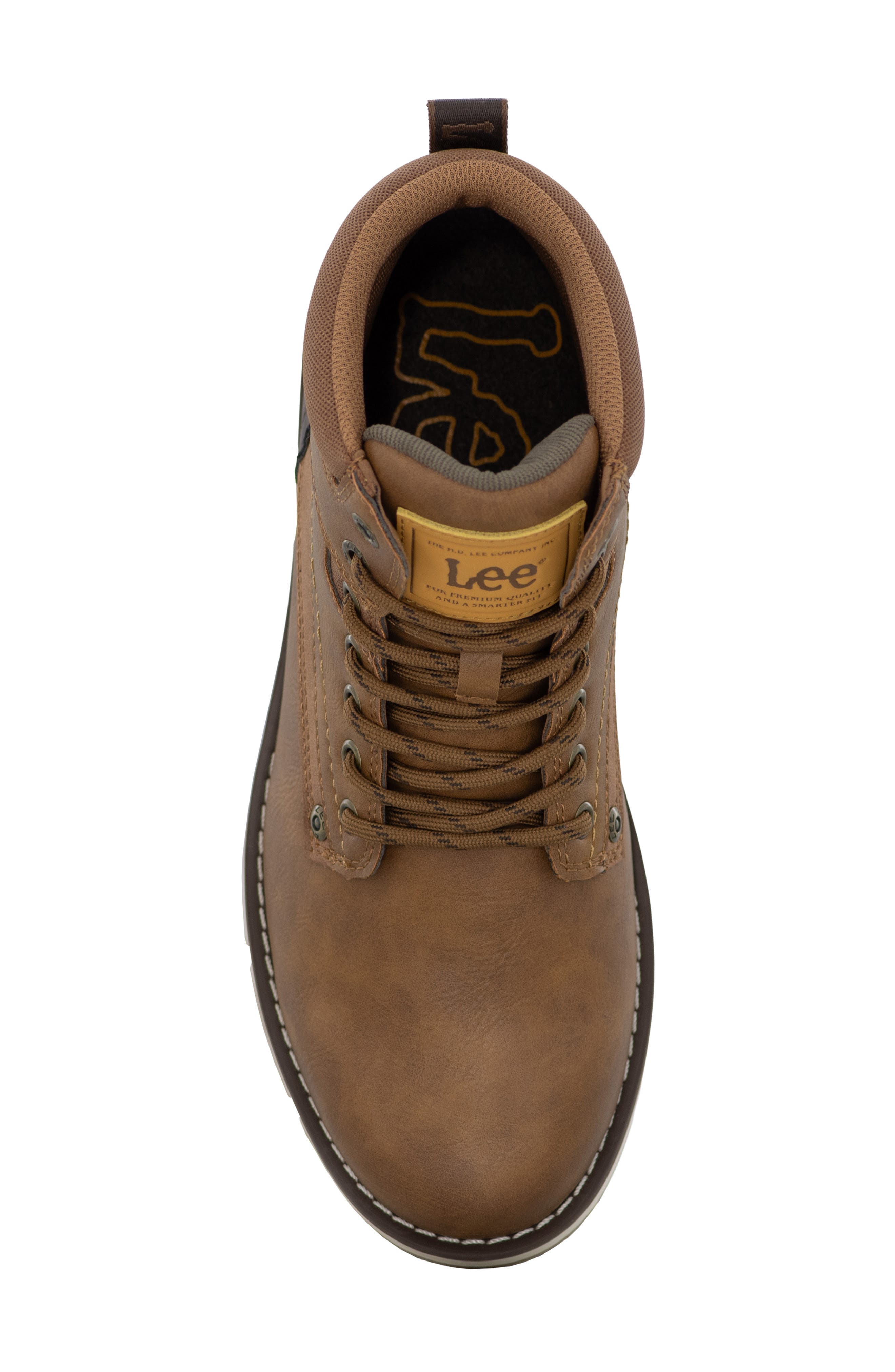 Treyton Faux Leather Boot, Alternate, color, BRITISH TAN/ BLACK COFFEE