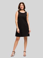 24seven Comfort Apparel Womens Round Neck Sleeveless A-Line Mini Shift Dress