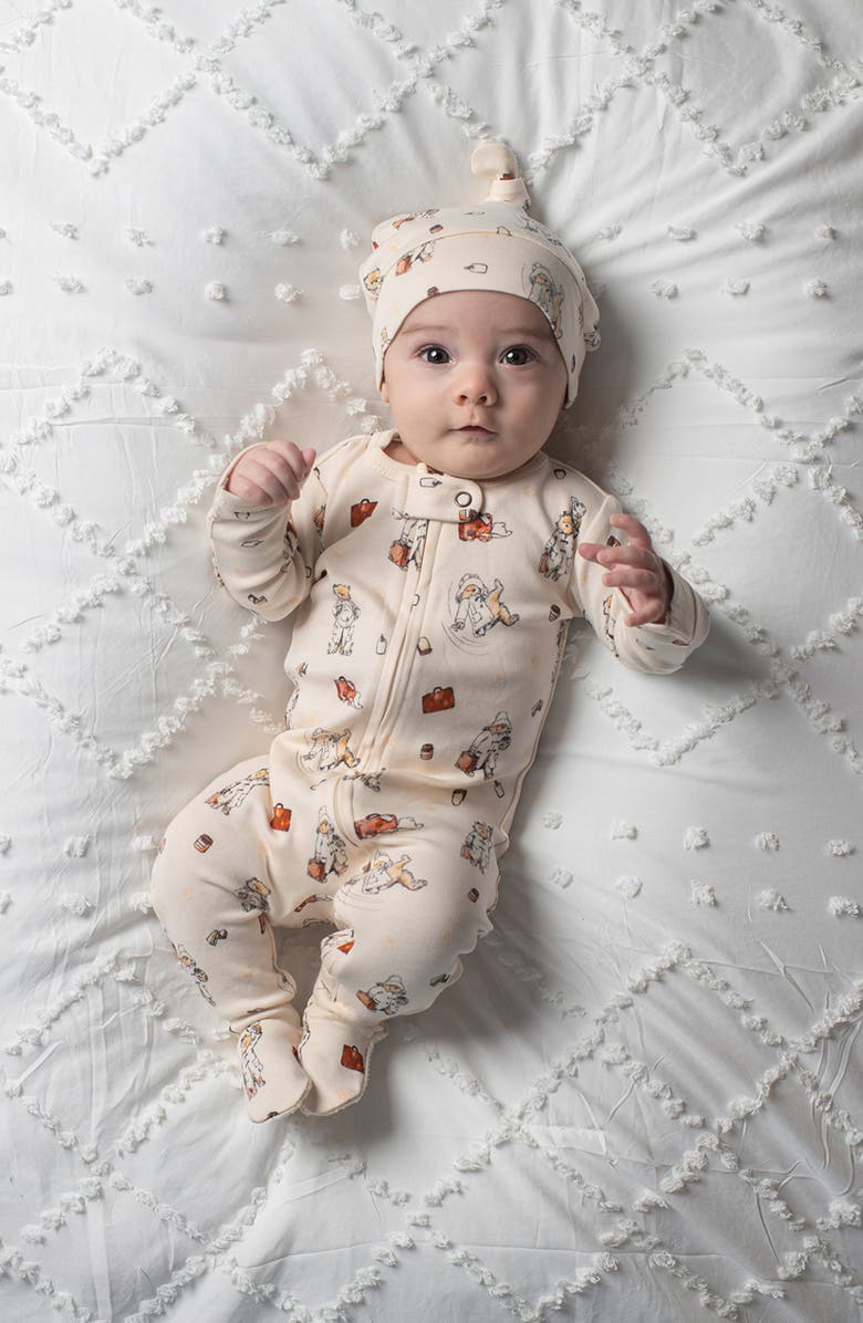 L'ovedbaby x Paddington Fitted One-Piece Organic Cotton Footie Pajamas, Alternate, color, Adventure Paddington