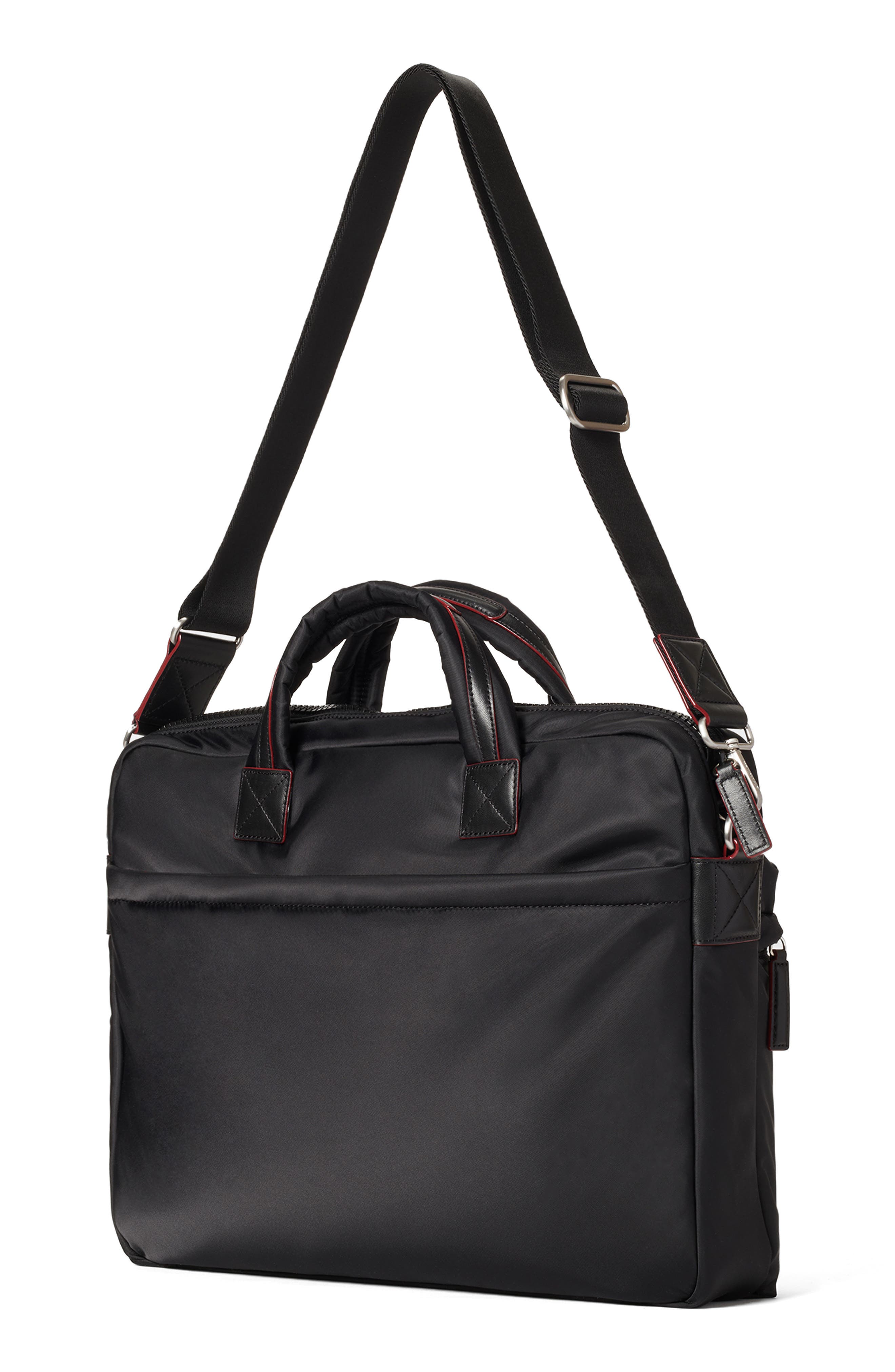 MZ Wallace Black Bleeker Slim Briefcase, Alternate, color, 