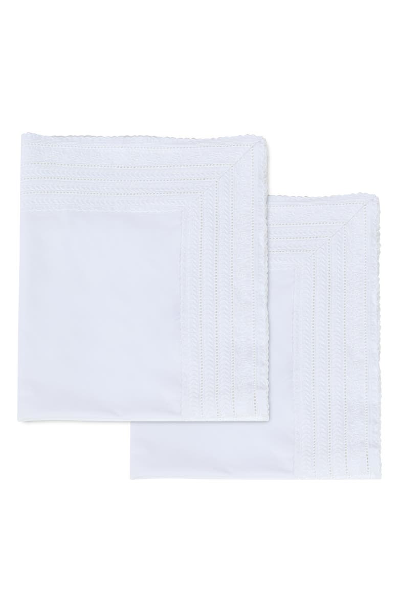 MELANGE HOME Elizabeth Lace Euro Shams, Alternate, color, White