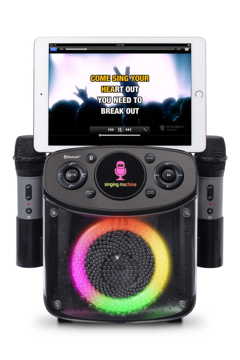 Mini Sparkle Bluetooth Karaoke Machine, Alternate, color, BLACK