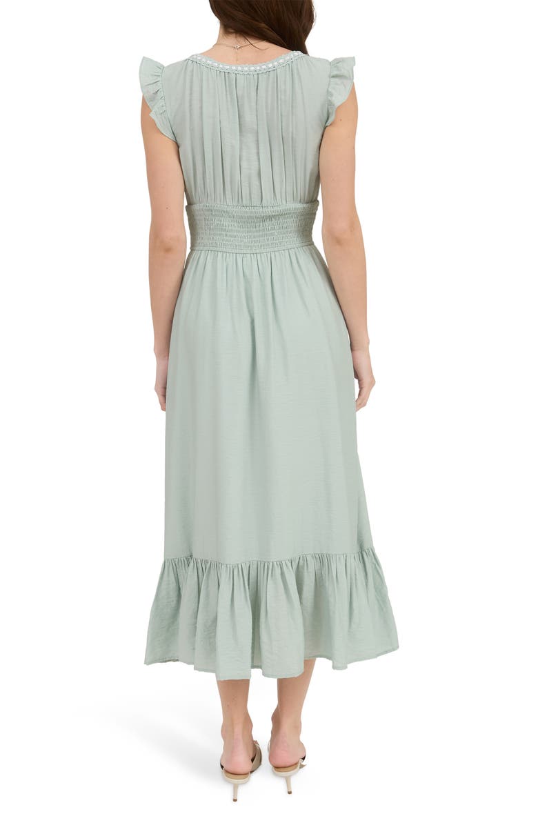 Blu Pepper Smocked Waist Midi Dress, Alternate, color, Dusty Sage